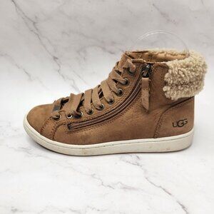 UGG Women's Olive High Top Sneakers Boots Shoes Shearling Cuff Size 6.5